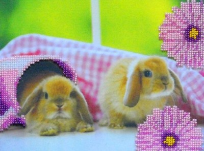 Набор для вышивания бисером Кролики -2