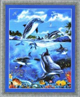 Набор для вышивания крестом Играющие дельфины (Dolphins at Play)