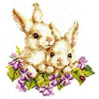 Набор для вышивания крестиком Крольчата