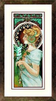 Набор для вышивания Дама 2 Альфонс Муха, Art Nouveau By Mucha - Quill (лен)