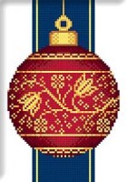 Красная игрушка Фаберже Новогодний шарик с Золотыми цветами