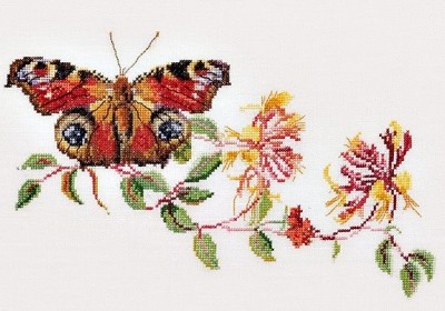 Набор для вышивания Бабочка и жимолость (канва)