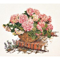 Набор для вышивания Розовая гортензия в корзине (канва)