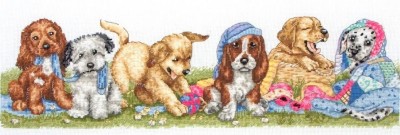 Набор для вышивания Щенята в ряд (Puppies in a row)