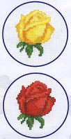 Набор для вышивания с рамкой Красная и желтая розы