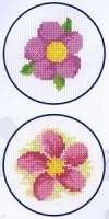 Набор для вышивания с рамкой Пурпурный и розовый цветок