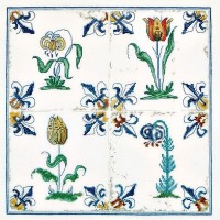 Набор для вышивания `Античная плитка, цветы (лен)