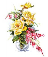 Набор для вышивания крестиком Желтые розы