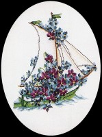 Набор для вышивания Лодка из цветов (лен)