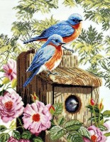 Набор для вышивания Голубые птички (канва)