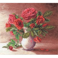 Набор для вышивания Красные розы в белом кувшине /Ц-1153