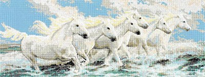 Набор для вышивания Бегущие по волнам (Seaside Horses)