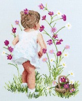 Набор для вышивания Девочка и цветы (Girl With Cosmos) /029-0018