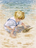 Набор для вышивания Мальчик с крабом (Boy with Horseshoe Crab) /029-0047