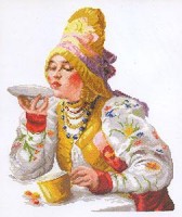 Набор для вышивания крестом Боярышня за чаем /66-01